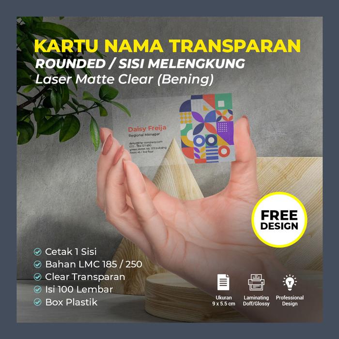 Kartu Nama Transparan